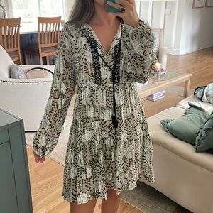 zara printed mini dress